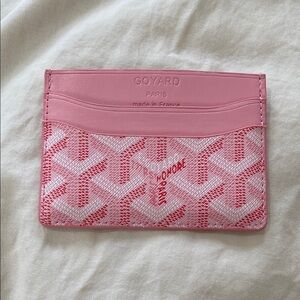 Goyard Pink and White Card Holder